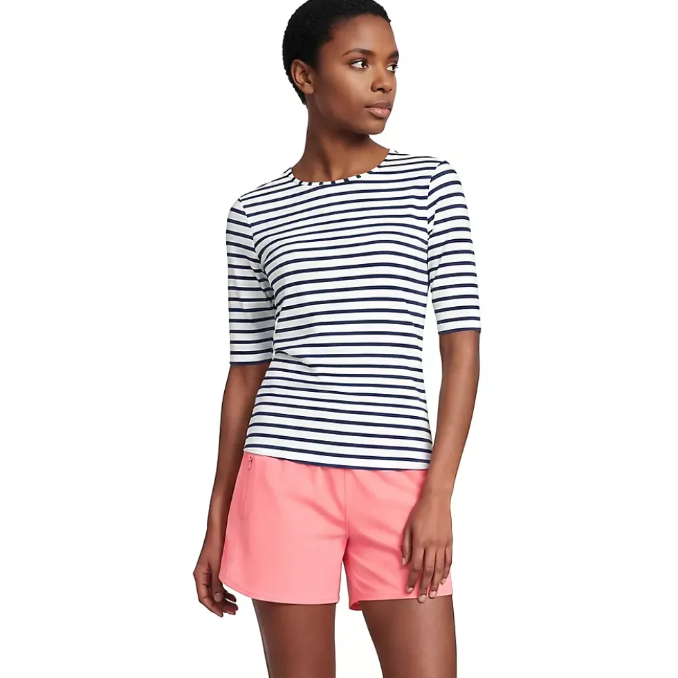 Women's SunShade UPF 50 Elbow Sleeve Rash Guard Swim Tee