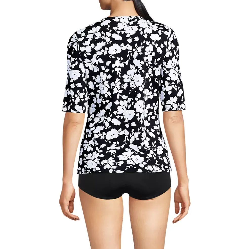 Women's SunShade UPF 50 Elbow Sleeve Rash Guard Swim Tee