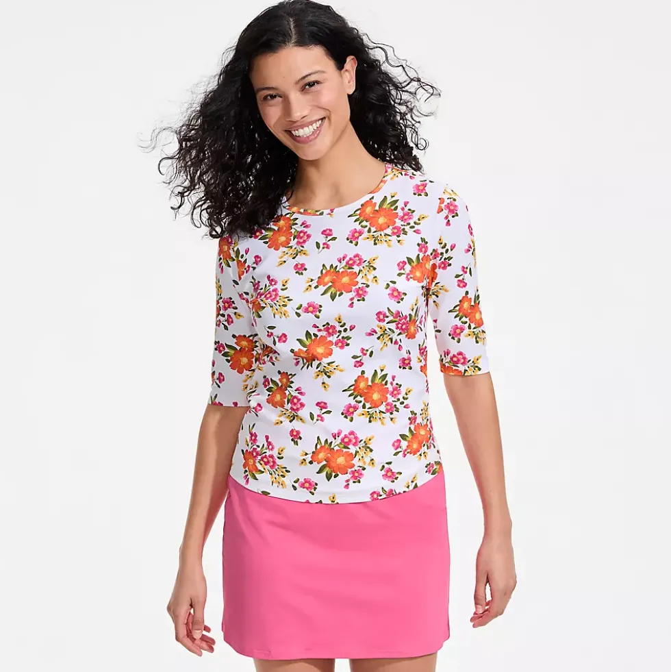 Women's SunShade UPF 50 Elbow Sleeve Rash Guard Swim Tee