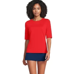 Women's SunShade UPF 50 Elbow Sleeve Rash Guard Swim Tee