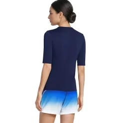 Women's SunShade UPF 50 Elbow Sleeve Rash Guard Swim Tee