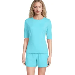 Women's SunShade UPF 50 Elbow Sleeve Rash Guard Swim Tee