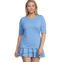 Women's SunShade UPF 50 Elbow Sleeve Rash Guard Swim Tee