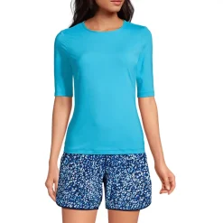 Women's SunShade UPF 50 Elbow Sleeve Rash Guard Swim Tee