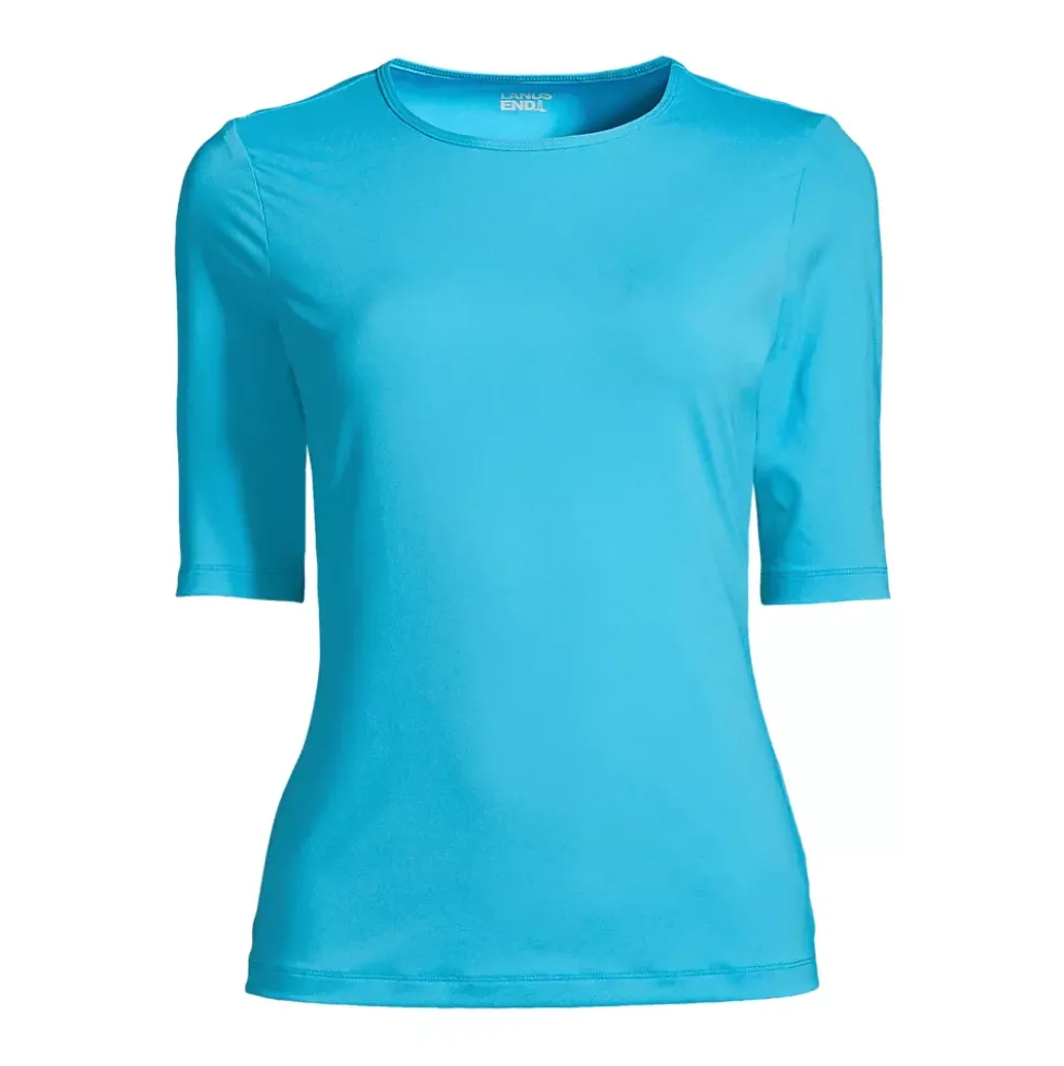 Women's SunShade UPF 50 Elbow Sleeve Rash Guard Swim Tee