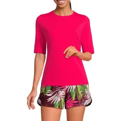 Women's SunShade UPF 50 Elbow Sleeve Rash Guard Swim Tee