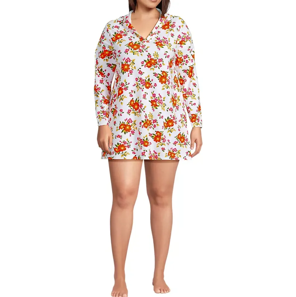Women's SunShade UPF 50 Hooded Mini Swim Swim Cover-Up Dress
