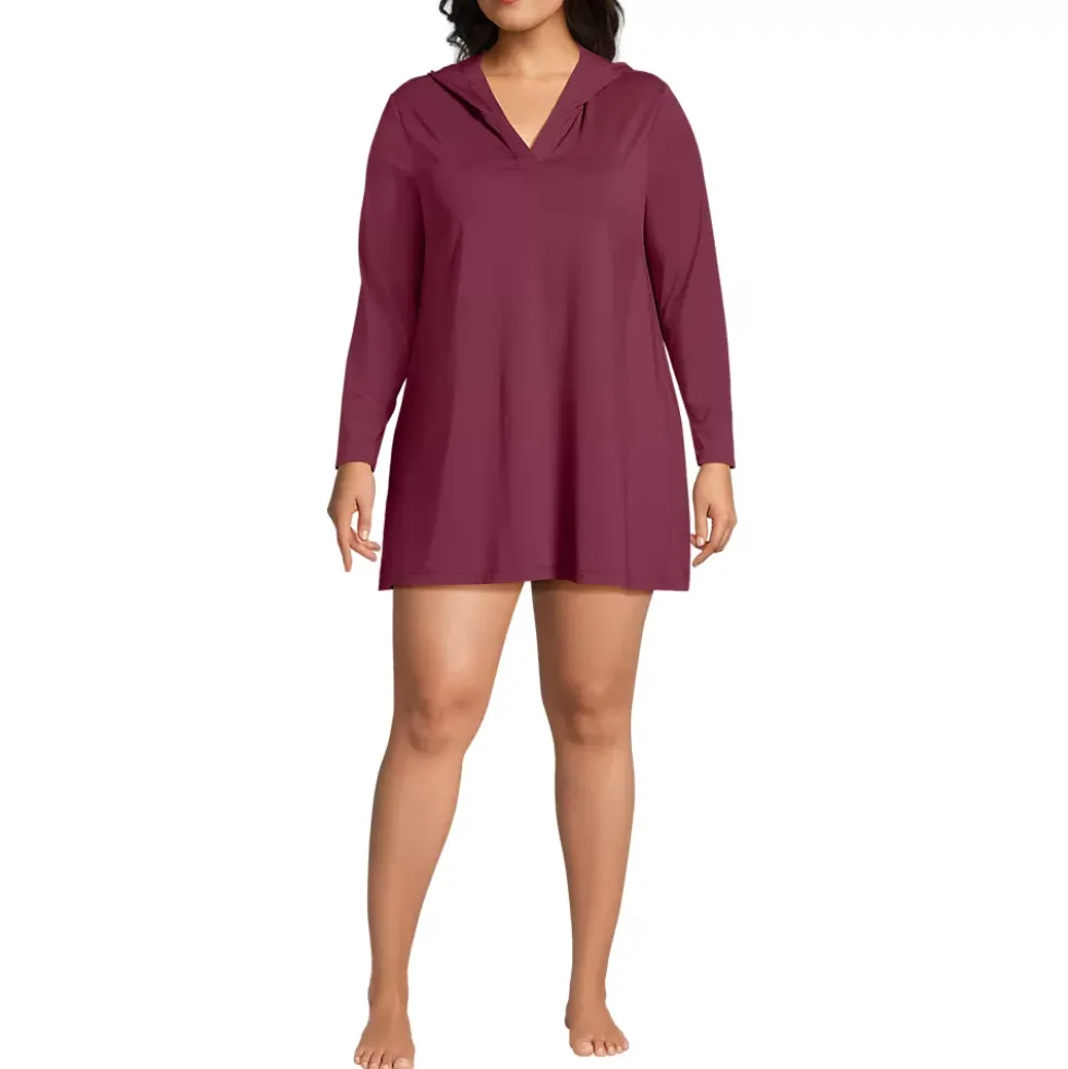 Women's SunShade UPF 50 Hooded Mini Swim Swim Cover-Up Dress