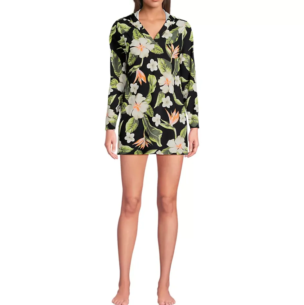 Women's SunShade UPF 50 Hooded Mini Swim Swim Cover-Up Dress