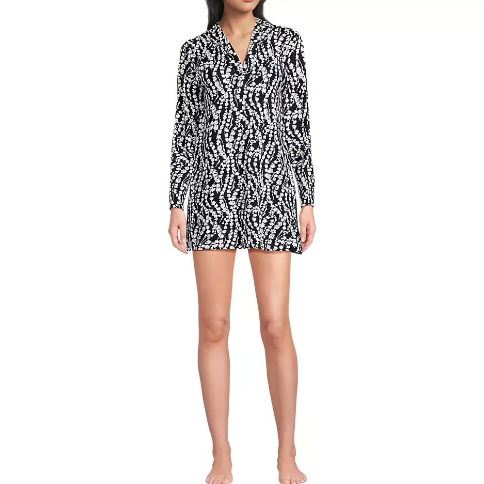 Women's SunShade UPF 50 Hooded Mini Swim Swim Cover-Up Dress