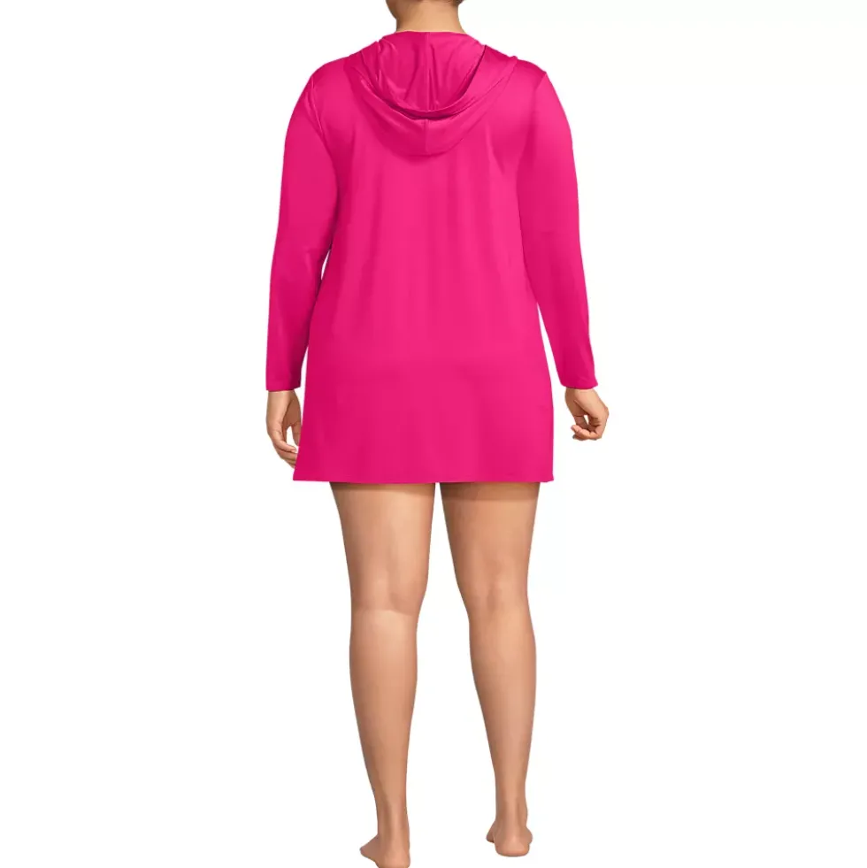 Women's SunShade UPF 50 Hooded Mini Swim Swim Cover-Up Dress