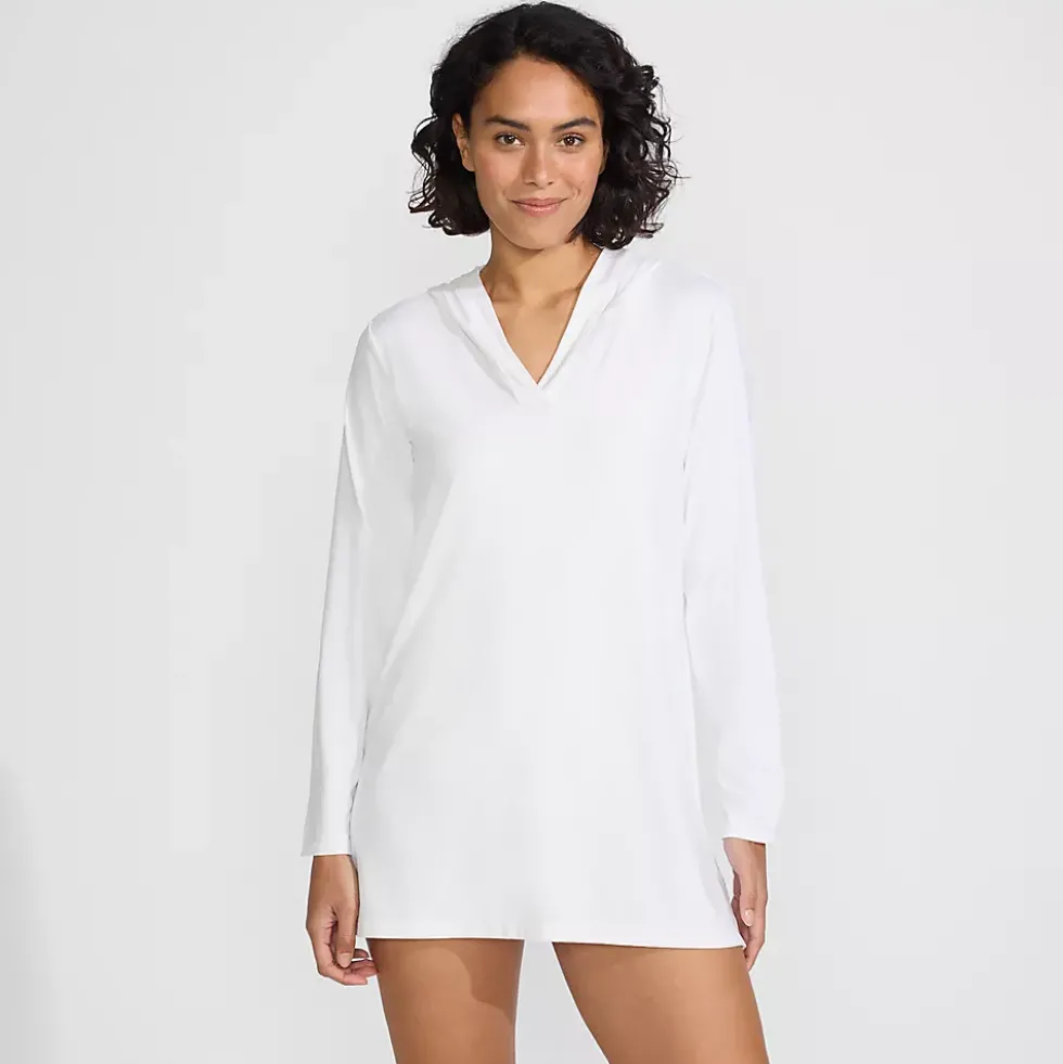 Women's SunShade UPF 50 Hooded Mini Swim Swim Cover-Up Dress