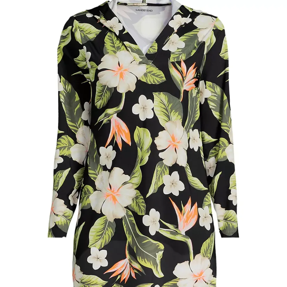 Women's SunShade UPF 50 Hooded Mini Swim Swim Cover-Up Dress