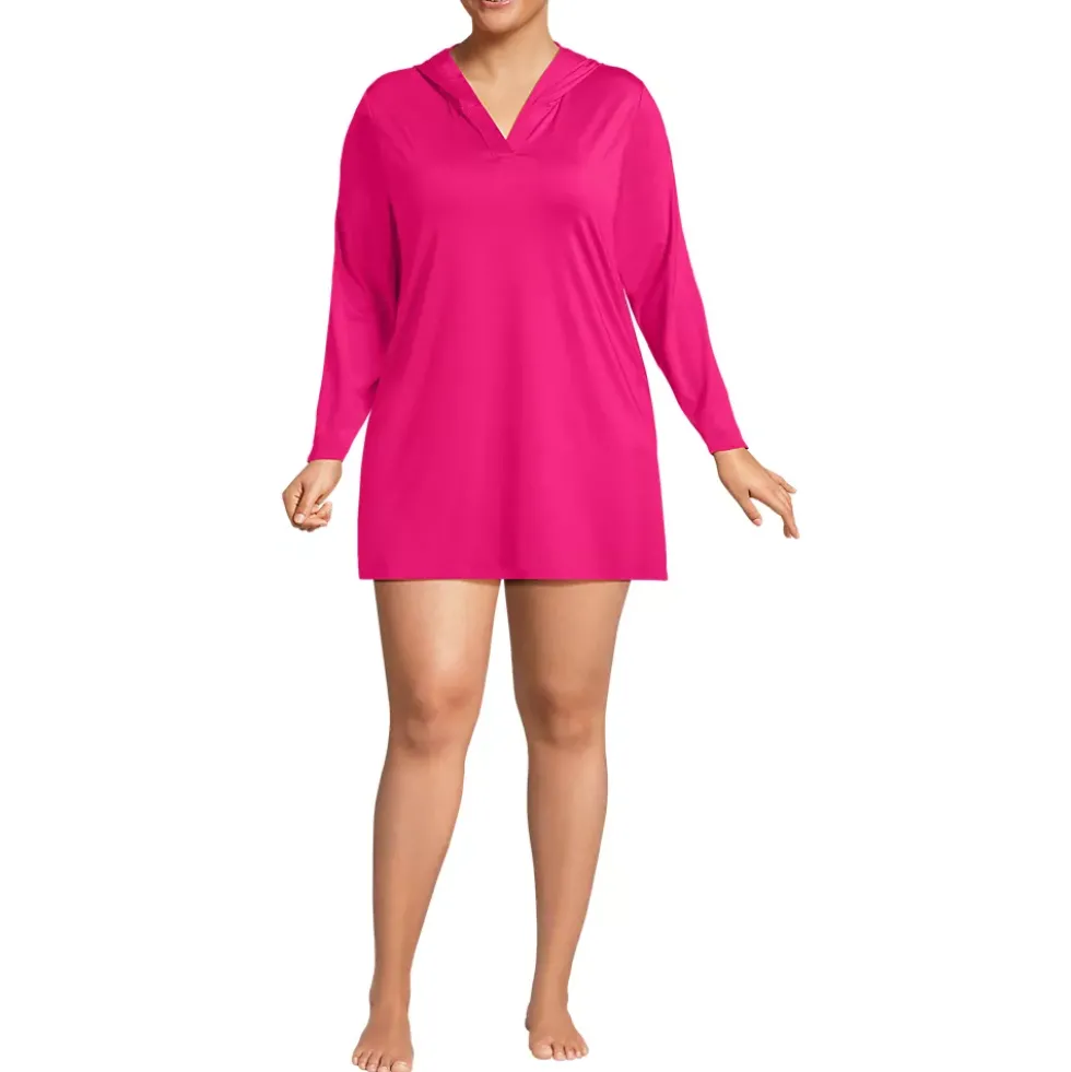 Women's SunShade UPF 50 Hooded Mini Swim Swim Cover-Up Dress