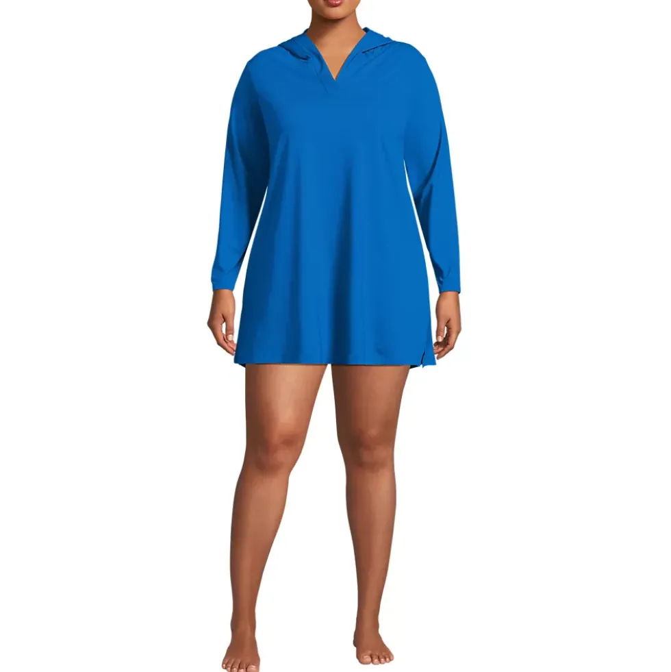 Women's SunShade UPF 50 Hooded Mini Swim Swim Cover-Up Dress