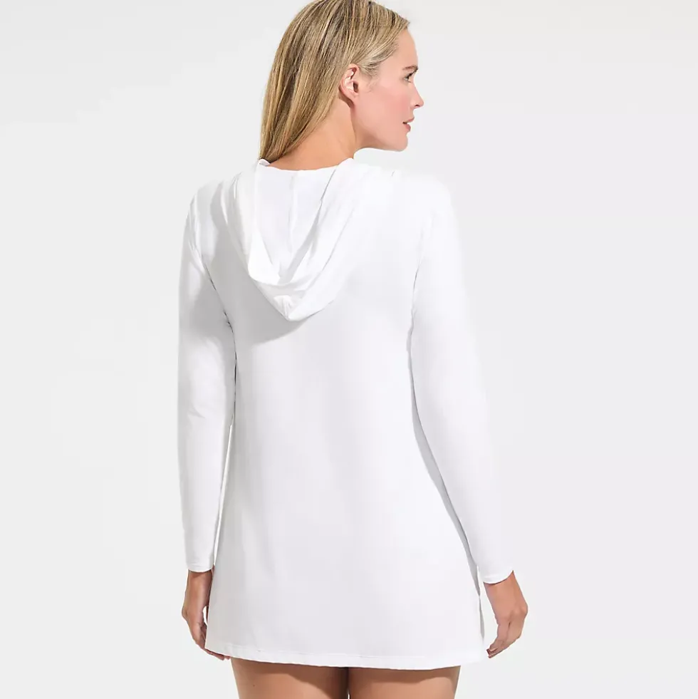 Women's SunShade UPF 50 Hooded Mini Swim Swim Cover-Up Dress