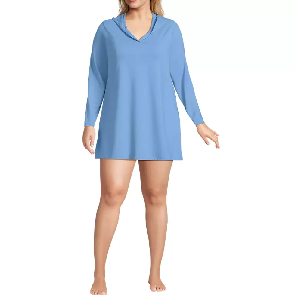 Women's SunShade UPF 50 Hooded Mini Swim Swim Cover-Up Dress