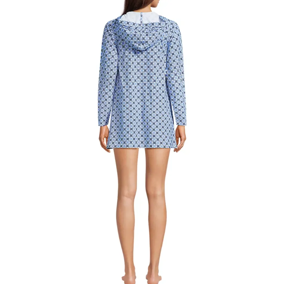 Women's SunShade UPF 50 Hooded Mini Swim Swim Cover-Up Dress