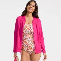 Women's SunShade UPF 50 Hooded Zip Front Rash Guard