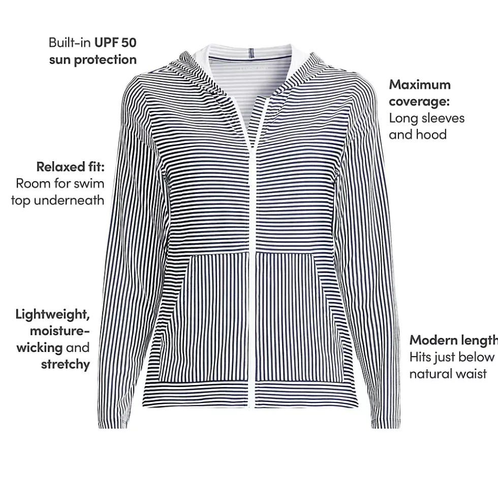 Women's SunShade UPF 50 Hooded Zip Front Rash Guard