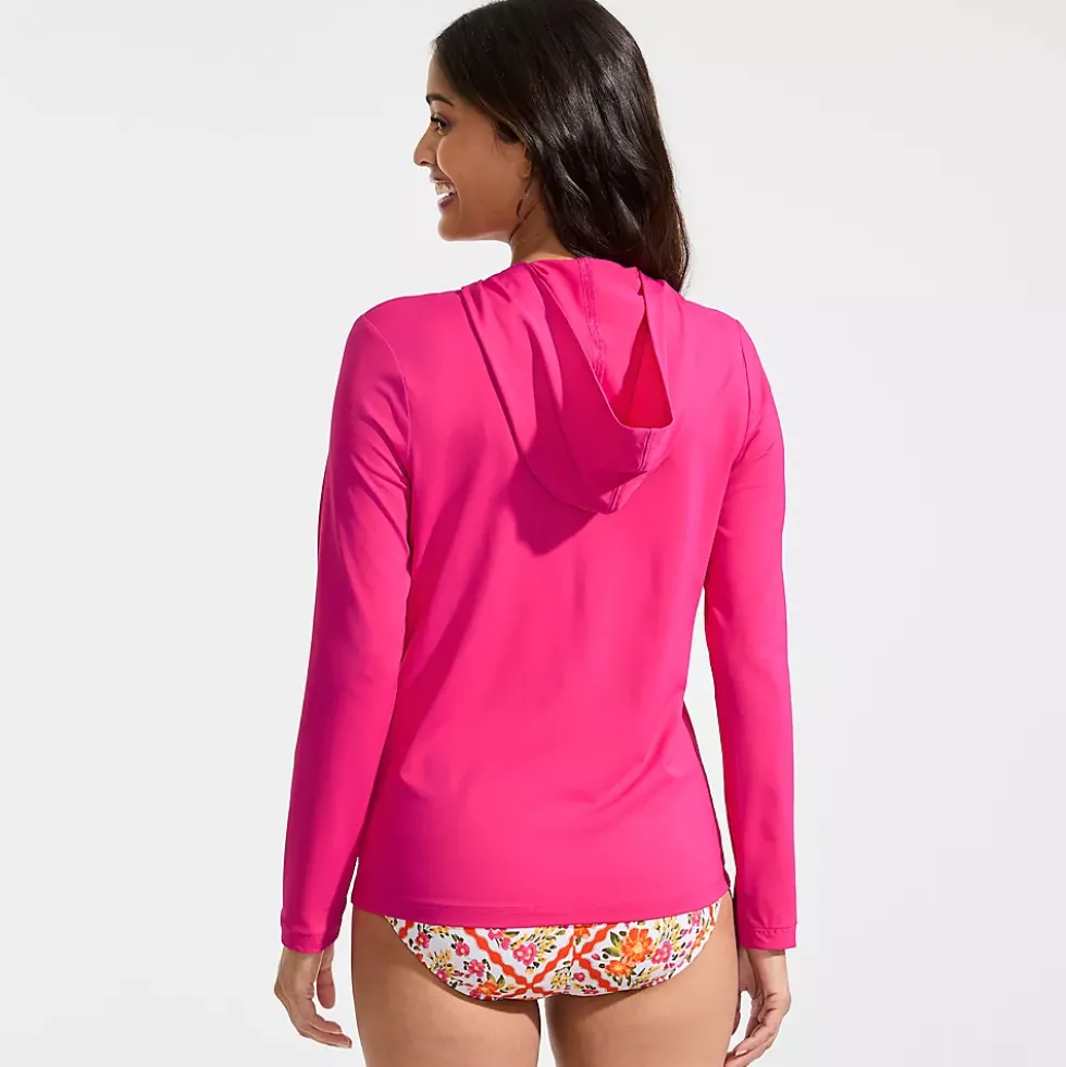 Women's SunShade UPF 50 Hooded Zip Front Rash Guard