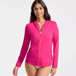 Women's SunShade UPF 50 Hooded Zip Front Rash Guard