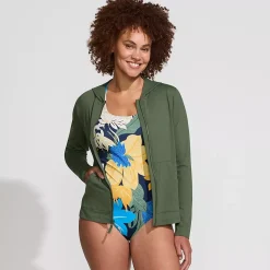 Women's SunShade UPF 50 Hooded Zip Front Rash Guard