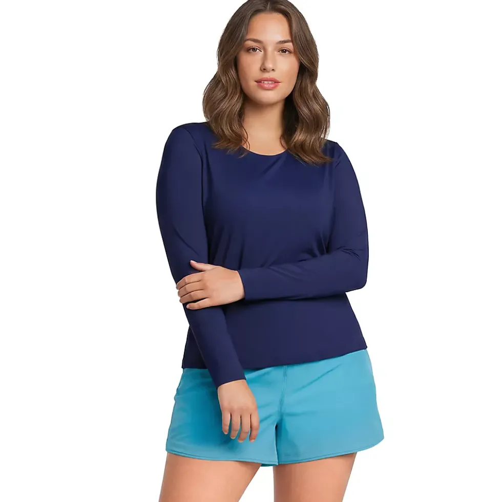 Women's SunShade UPF 50 Long Sleeve Rash Guard Swim Tee