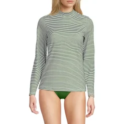 Women's SunShade UPF 50 Long Sleeve Mock Neck Rash Guard Swim Tee