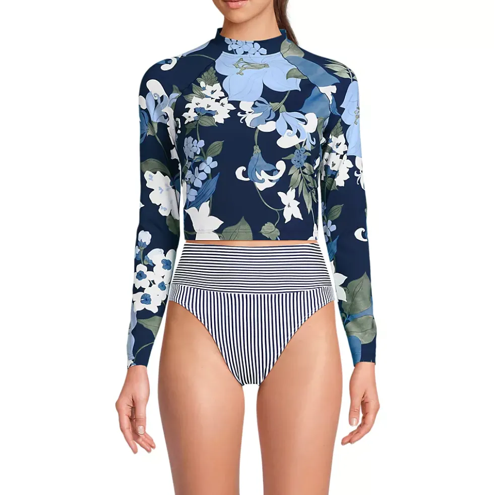 Women's SunShade UPF 50 Long Sleeve Cropped Rash Guard