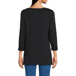 Women's Supima Cotton Adjustable 3/4 Sleeve Boatneck Tunic