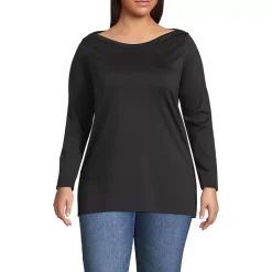 Women's Supima Cotton Adjustable 3/4 Sleeve Boatneck Tunic