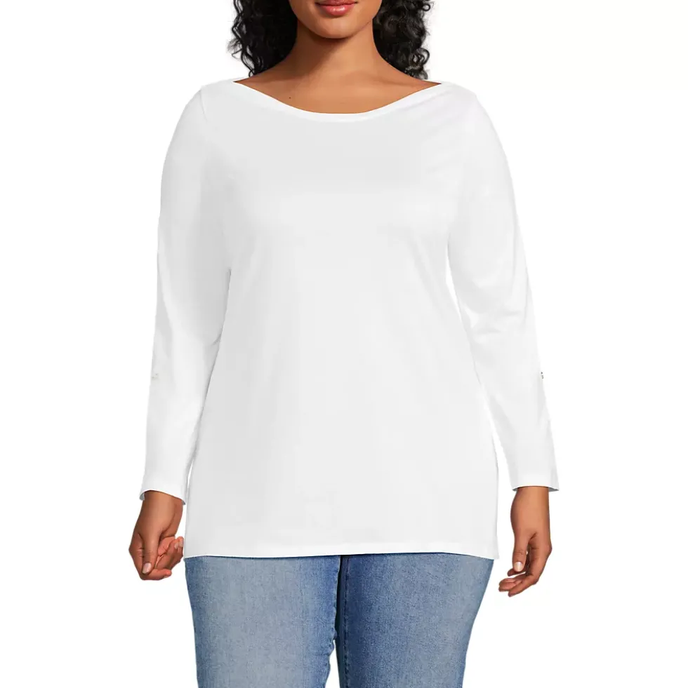 Women's Supima Cotton Adjustable 3/4 Sleeve Boatneck Tunic