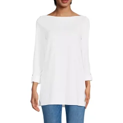 Women's Supima Cotton Adjustable 3/4 Sleeve Boatneck Tunic