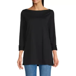Women's Supima Cotton Adjustable 3/4 Sleeve Boatneck Tunic