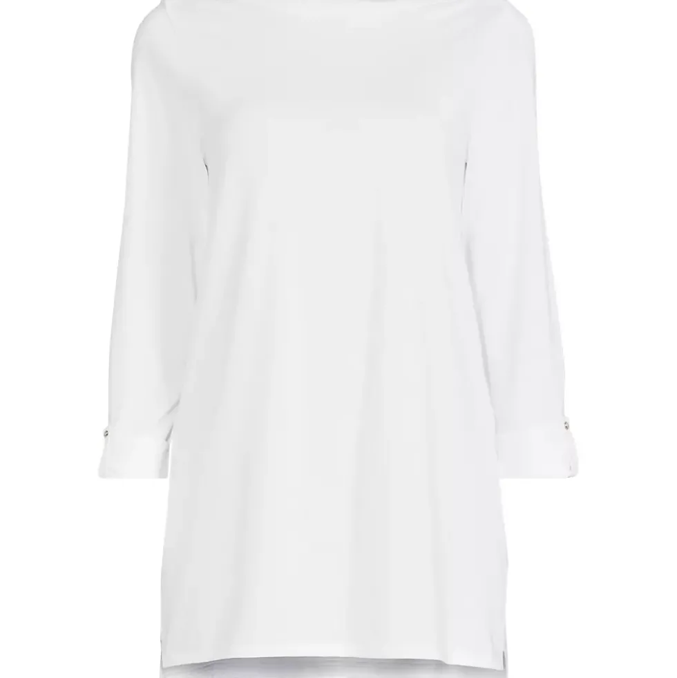 Women's Supima Cotton Adjustable 3/4 Sleeve Boatneck Tunic