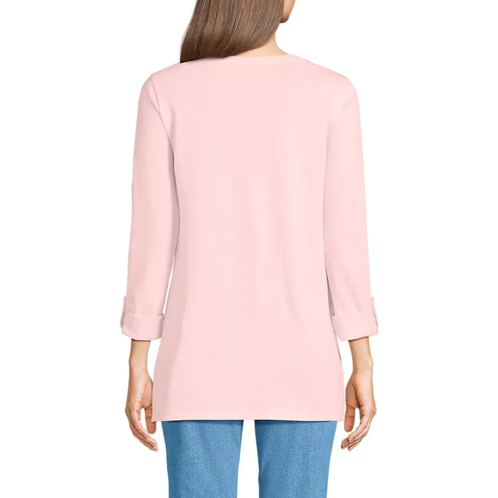 Women's Supima Cotton Adjustable 3/4 Sleeve Boatneck Tunic