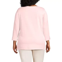 Women's Supima Cotton Adjustable 3/4 Sleeve Boatneck Tunic