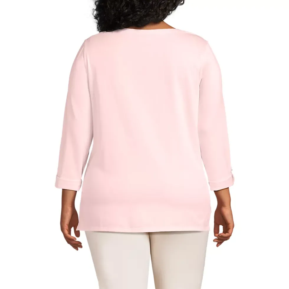 Women's Supima Cotton Adjustable 3/4 Sleeve Boatneck Tunic