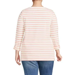 Women's Supima Cotton Adjustable 3/4 Sleeve Boatneck Tunic