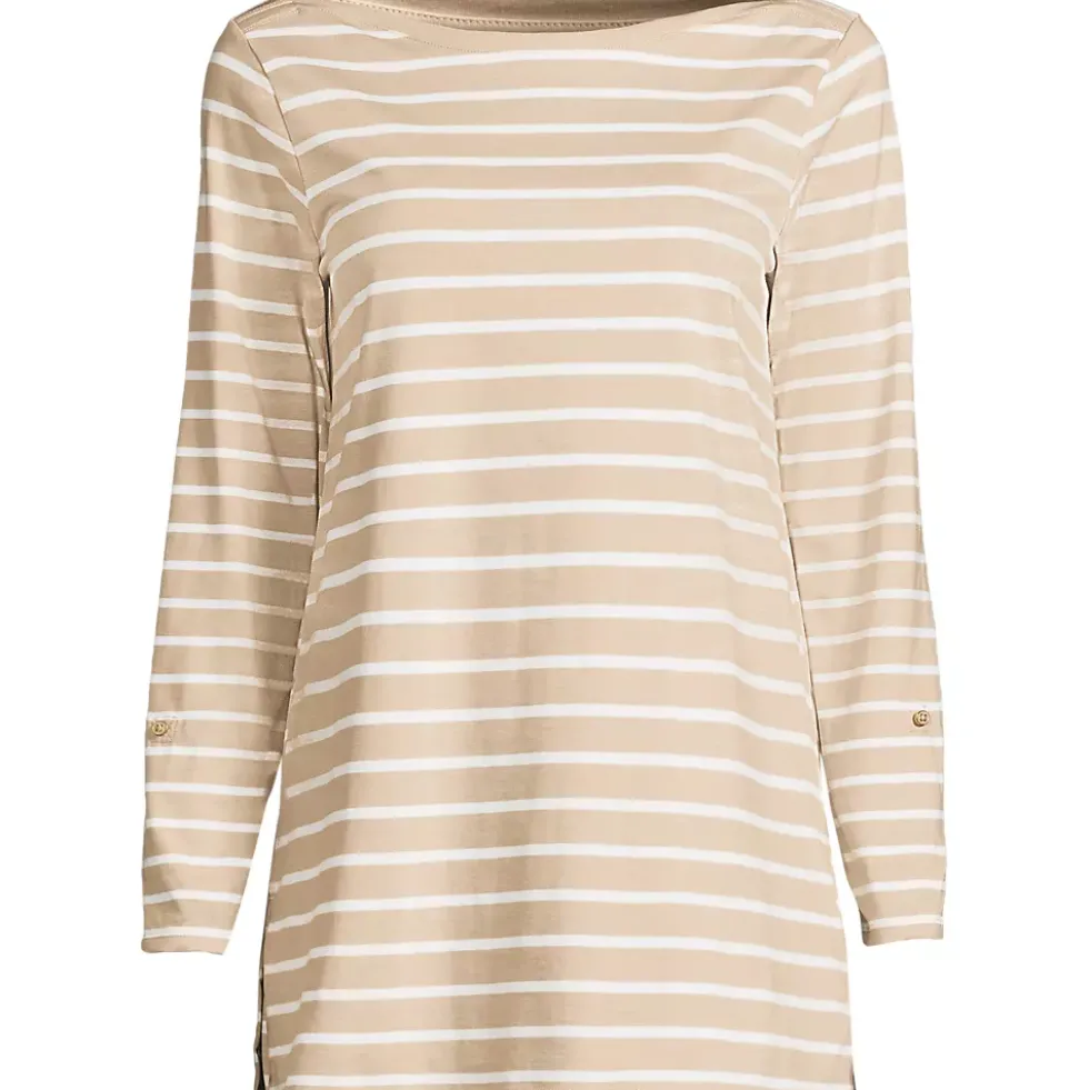 Women's Supima Cotton Adjustable 3/4 Sleeve Boatneck Tunic