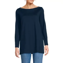 Women's Supima Cotton Adjustable 3/4 Sleeve Boatneck Tunic
