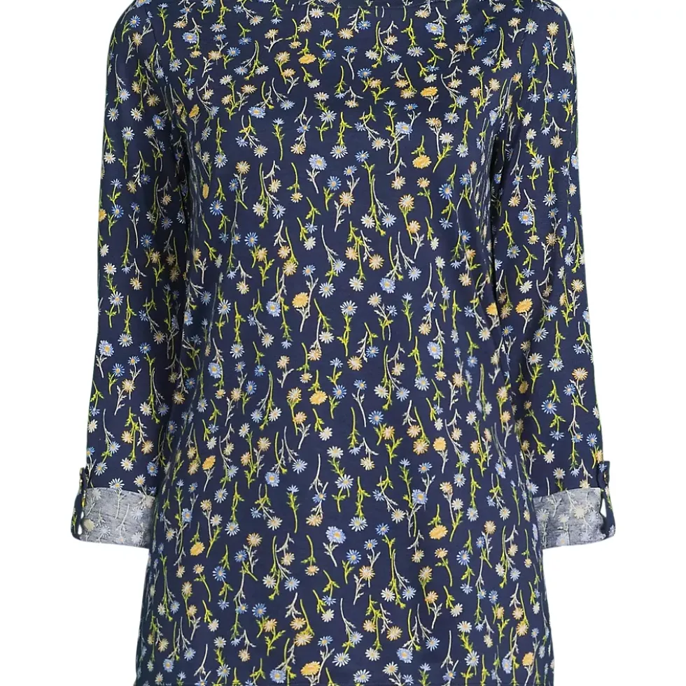 Women's Supima Cotton Adjustable 3/4 Sleeve Boatneck Tunic