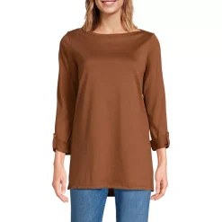 Women's Supima Cotton Adjustable 3/4 Sleeve Boatneck Tunic