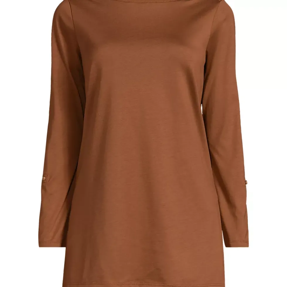 Women's Supima Cotton Adjustable 3/4 Sleeve Boatneck Tunic