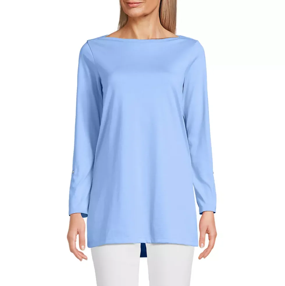 Women's Supima Cotton Adjustable 3/4 Sleeve Boatneck Tunic