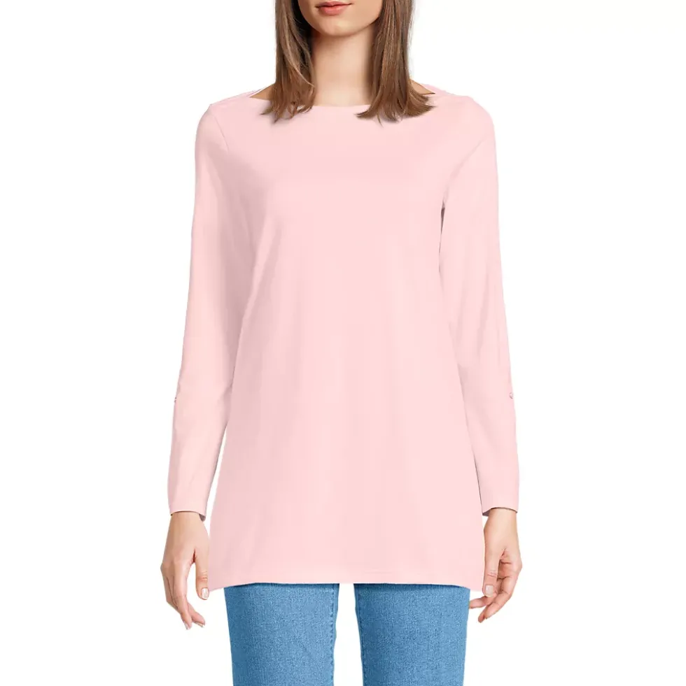 Women's Supima Cotton Adjustable 3/4 Sleeve Boatneck Tunic