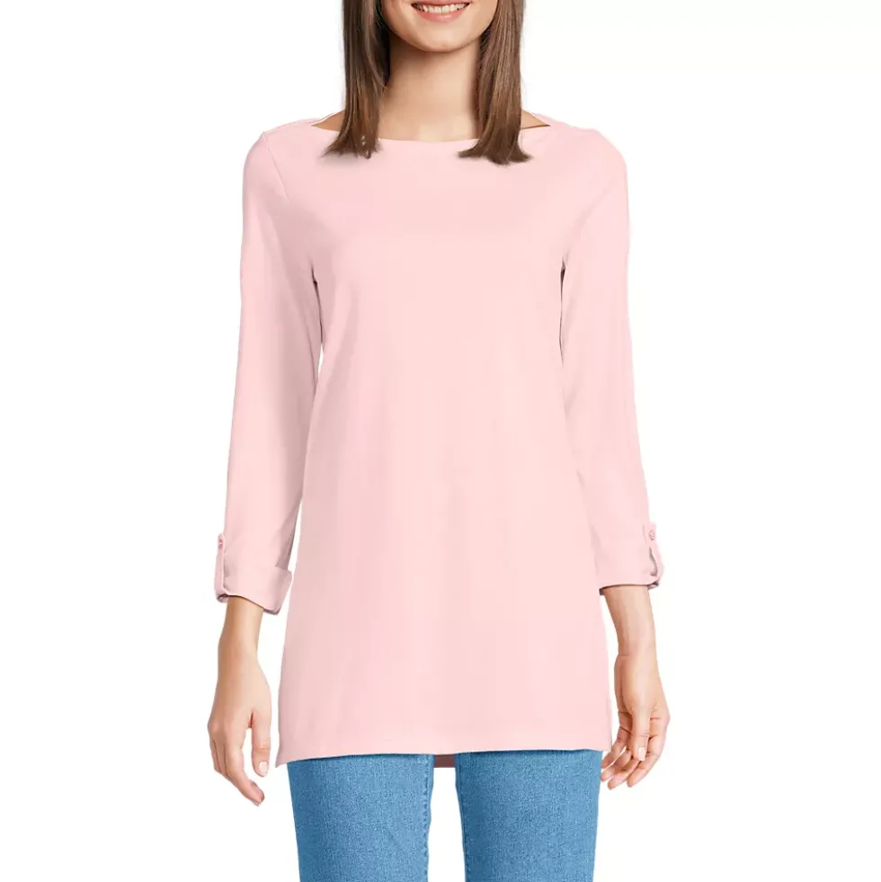 Women's Supima Cotton Adjustable 3/4 Sleeve Boatneck Tunic