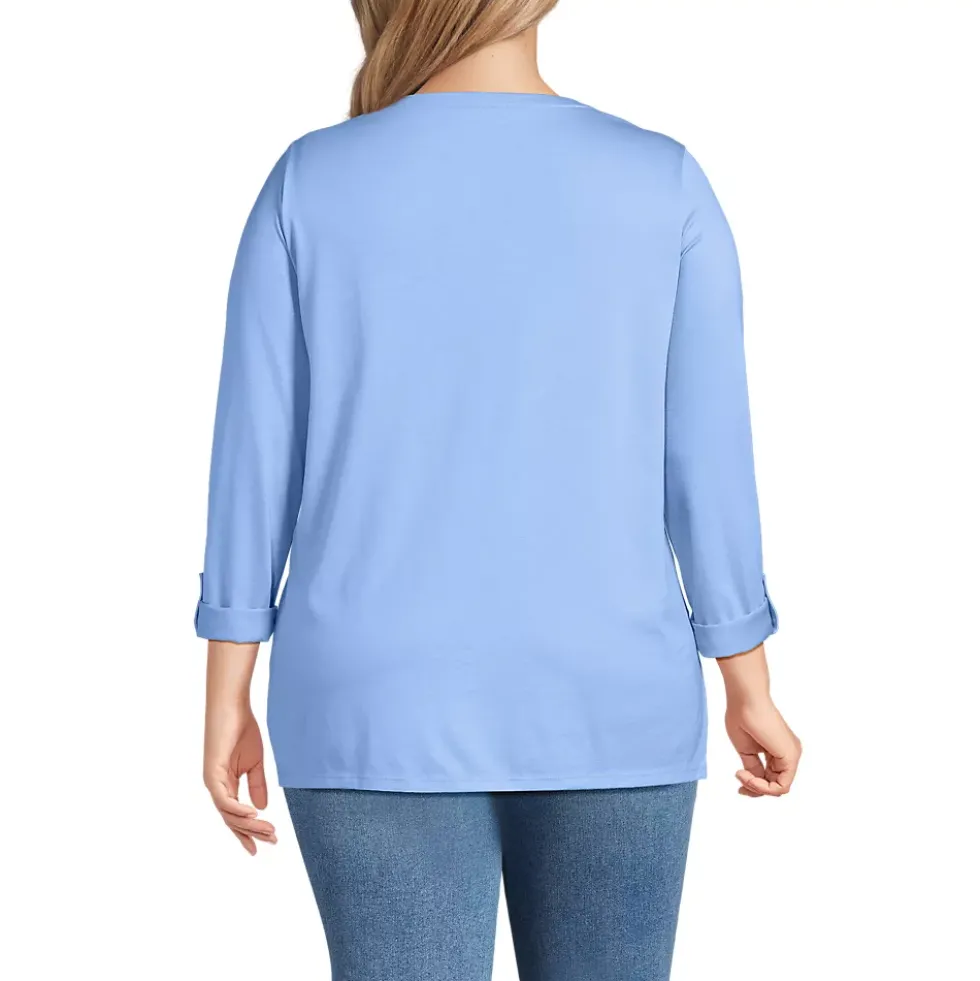 Women's Supima Cotton Adjustable 3/4 Sleeve Boatneck Tunic