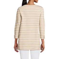 Women's Supima Cotton Adjustable 3/4 Sleeve Boatneck Tunic